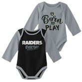 Las Vegas Raiders Born to Play NFL Baby Bodysuit Set (2-Piece) - Taass online