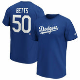Mookie Betts #50 Los Angeles Dodgers Fanatics Iconic Player MLB T-Shirt Blue - Taass online