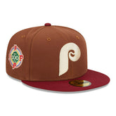 Philadelphia Phillies Harvest New Era 59FIFTY Fitted MLB Cap Brown - Taass for sale