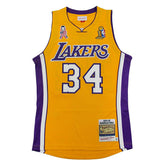 Shaquille O'Neal #34 Los Angeles Lakers 2001-02 Mitchell & Ness Authentic NBA Jersey Yellow - Taass sale