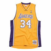 Shaq O'Neal #34 Los Angeles Lakers 1999-00 Mitchell & Ness Swingman NBA Jersey Yellow - Taass sale
