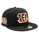 Cincinnati Bengals "B" 50th Anniversary New Era 59FIFTY Fitted NFL Cap Black - Taass for sale