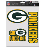 Green Bay Packers Multi-Use NFL Decals Set (3 Pcs.) - Taass for sale
