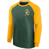 Green Bay Packers Raglan NFL Throwback Nike Crewneck Pullover - Taass US