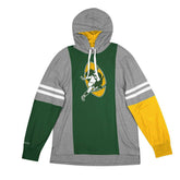 Green Bay Packers Color Blocked Mitchell & Ness Lightweight NFL Hoodie - Taass near me