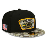 Green Bay Packers 2021 NFL On-Field Salute to Service New Era 59FIFTY Fitted Cap - Taass sale