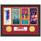 Kansas City Chiefs 4-Time Champion Super Bowl Tickets Bronze Coins Framed NFL Photo - Taass US