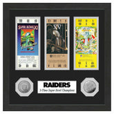Las Vegas Raiders Super Bowl Tickets Silver Coins Framed NFL Photo - Taass for sale