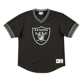 Oakland Raiders Unbeaten Mitchell & Ness NFL V-Neck Mesh Shirt Black - Taass US