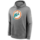 Miami Dolphins Rewind Logo Nike Club NFL Hoodie Gray - Taass sale