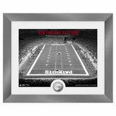 New England Patriots Art Deco Stadium Silver Coin Framed NFL Photo - Taass near me