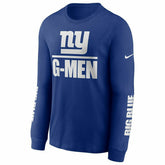 New York Giants Split Local Nike Long Sleeve Shirt Blue - Taass online