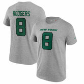 Aaron Rodgers #8 New York Jets Player NFL T-Shirt Gray - Taass near me