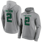 Zach Wilson #2 New York Jets Iconic Player NFL Hoodie Grey - Taass discount