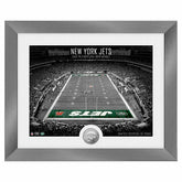 New York Jets Art Deco Stadium Silver Coin Framed NFL Photo - Taass for sale