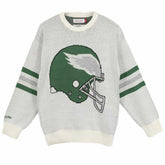 Philadelphia Eagles Mitchell & Ness Retro Helmet NFL Crew Sweater - Taass sale