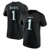 Jalen Hurts #1 Philadelphia Eagles Player NFL T-Shirt Black - Taass near me