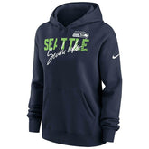 Seattle Seahawks Wordmark Nike Club NFL Hoodie Navy (WOMEN'S) - Taass for sale