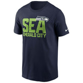 Seattle Seahawks Emerald City Nike Essential NFL T-Shirt Navy - Taass US