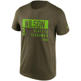 Russell Wilson Seattle Seahawks Camo Fashion NFL T-Shirt Kahki - Taass for sale