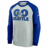Seattle Seahawks GO SEATTLE Nike Throwback NFL Crewneck Pullover - Taass US