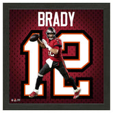 Tom Brady #12 Tampa Bay Buccaneers Impact Jersey Framed NFL Photo - Taass discount