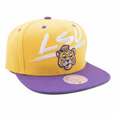 LSU Tigers Transcript Mitchell & Ness Snapback NCAA Cap - Taass sale