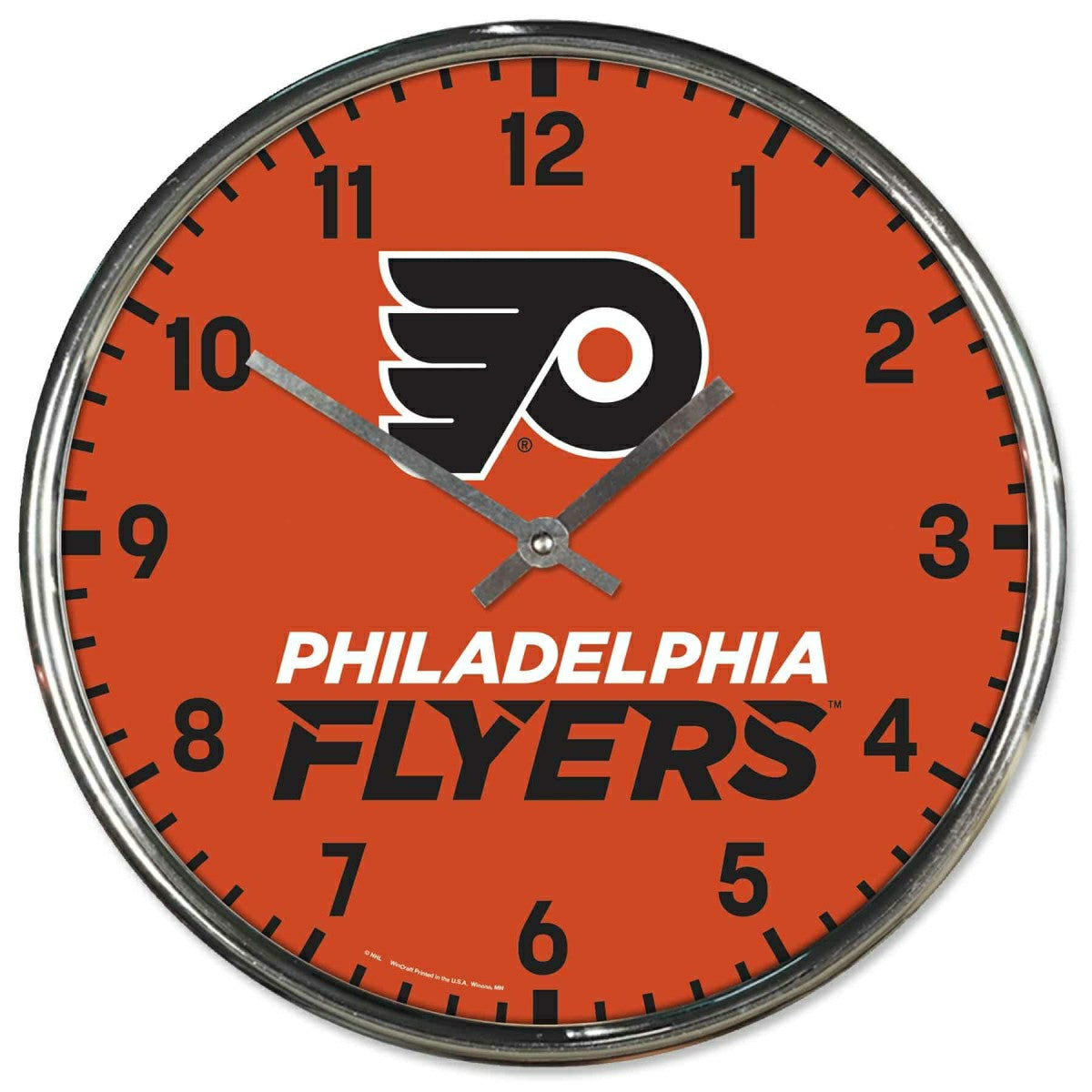 Philadelphia Flyers Chrome NHL Team Design Wall Clock - Taass sale