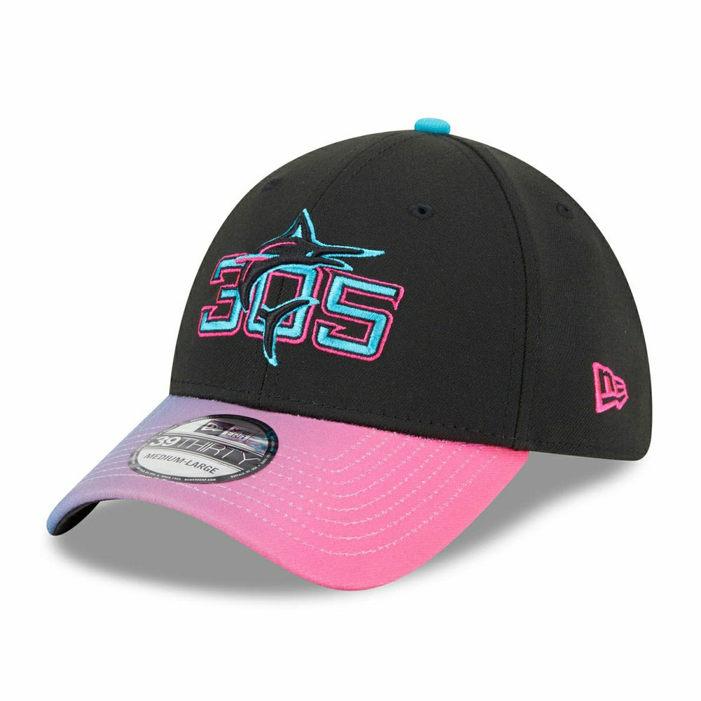 Miami Marlins MLB City Connect New Era 39THIRTY Flex Cap Black - Taass sale