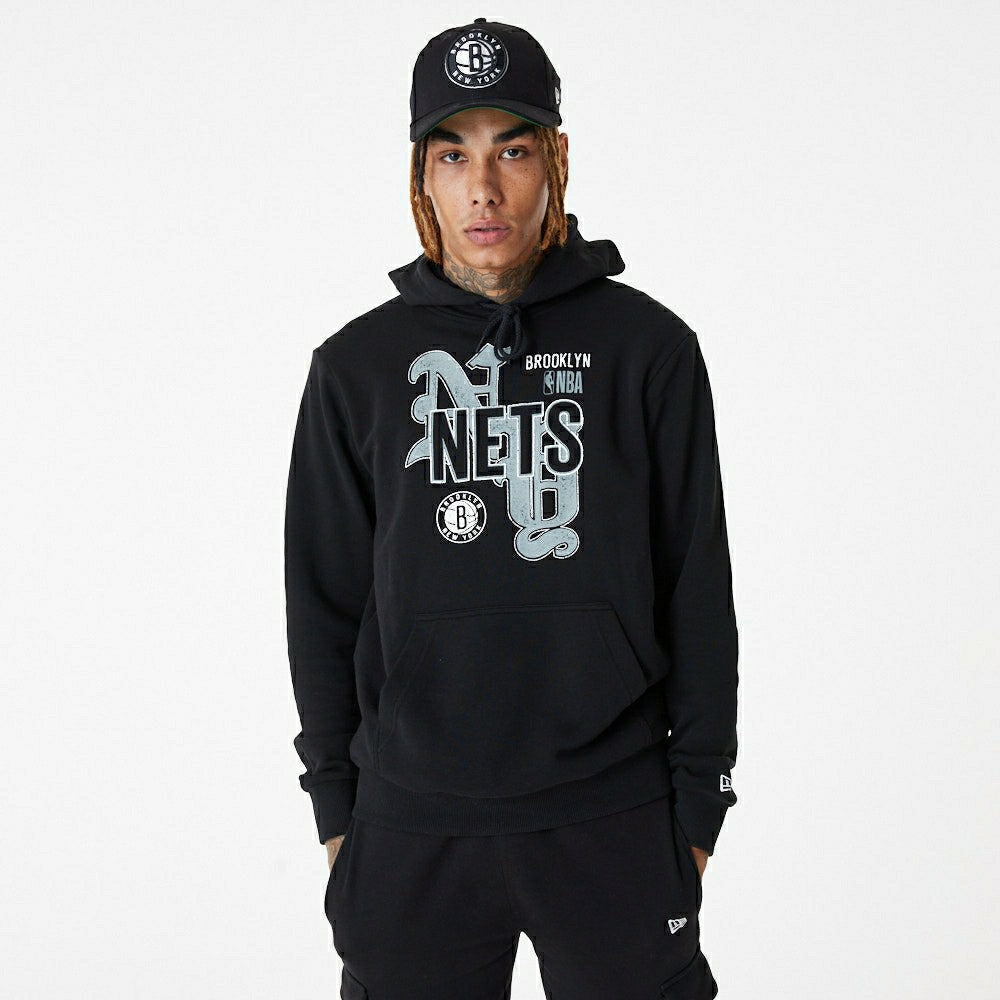 Brooklyn Nets Team Graphic New Era NBA Hoodie Black - Taass online