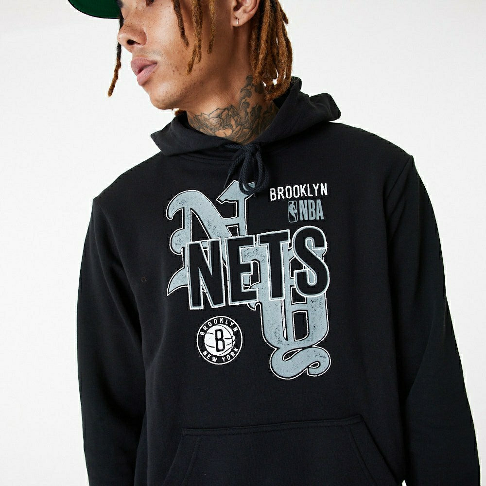 Brooklyn Nets Team Graphic New Era NBA Hoodie Black - Taass online