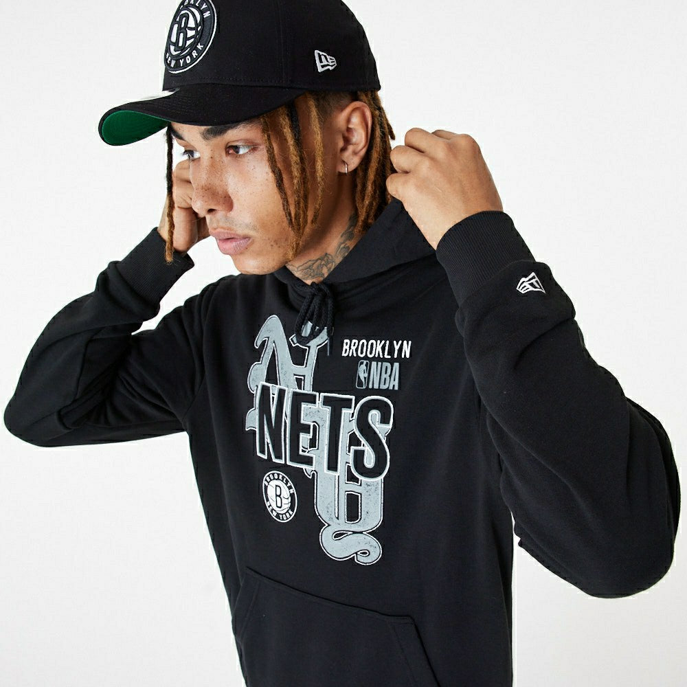 Brooklyn Nets Team Graphic New Era NBA Hoodie Black - Taass online