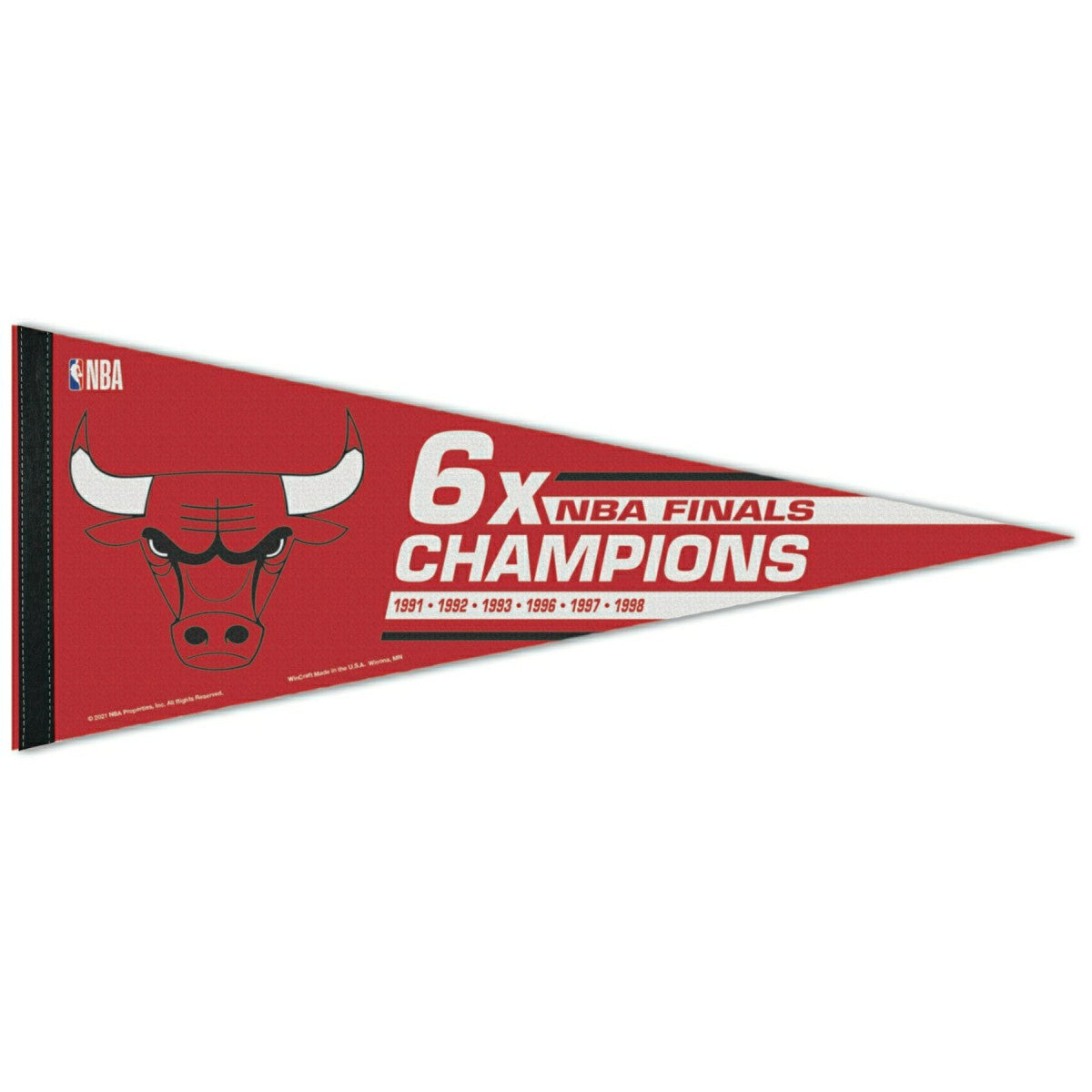 Chicago Bulls 6x Champions Premium NBA Pennant - Taass sale