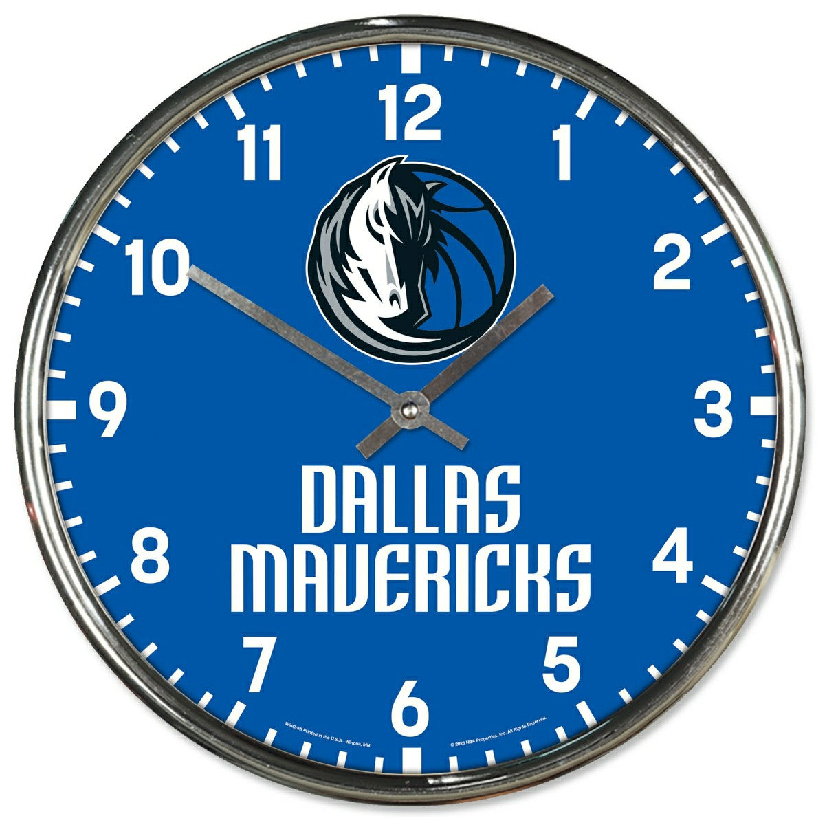 Dallas Mavericks Chrome NBA Team Design Wall Clock - Taass for sale