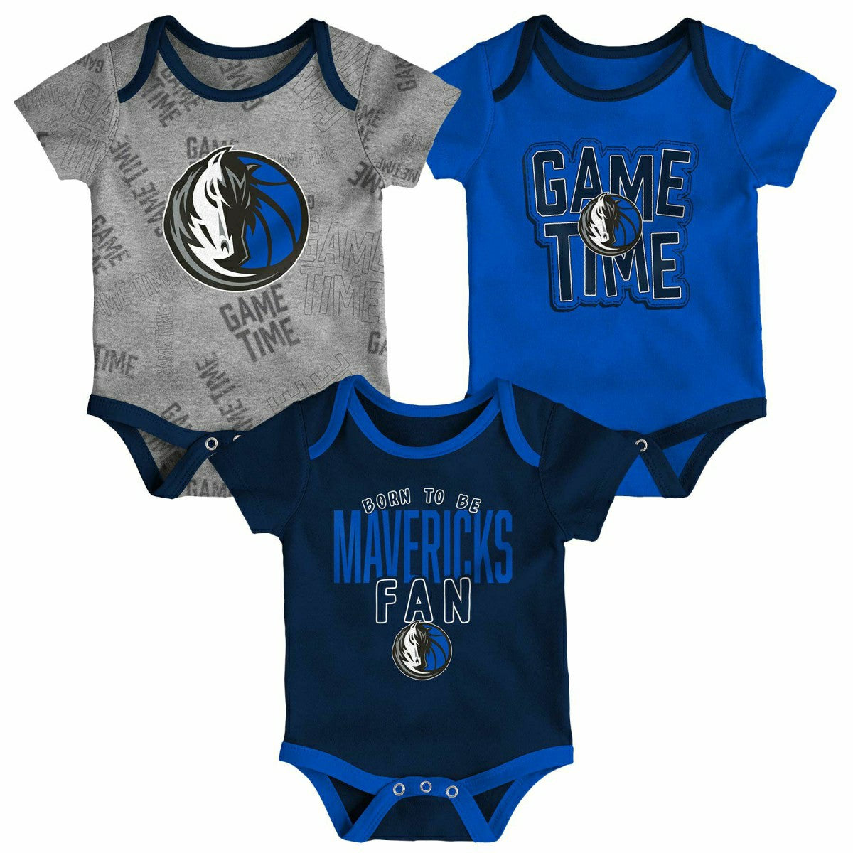 Dallas Mavericks Game Time NBA Baby Bodysuit Set (3-Piece) - Taass near me