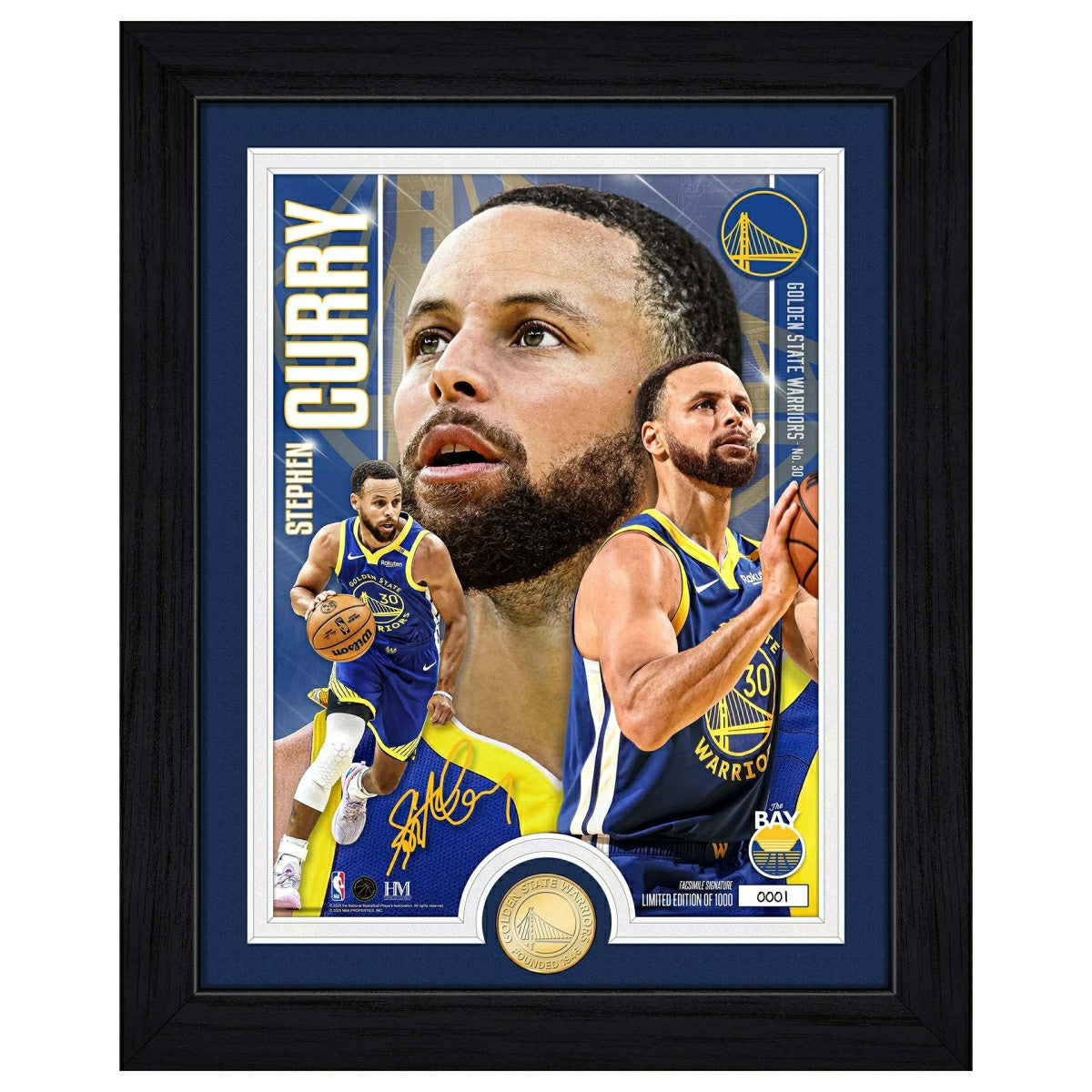 Stephen Curry Golden State Warriors Artist Proof Bronze Coin NBA Photo Frame - Taass sale