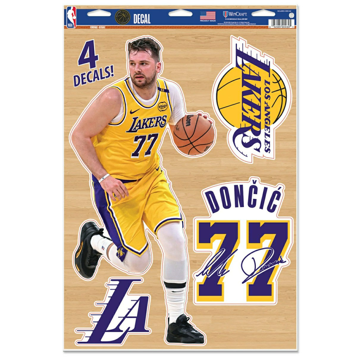 Luka Dončić #77 Los Angeles Lakers Player NBA Decals Set (4 Pcs.) - Taass US