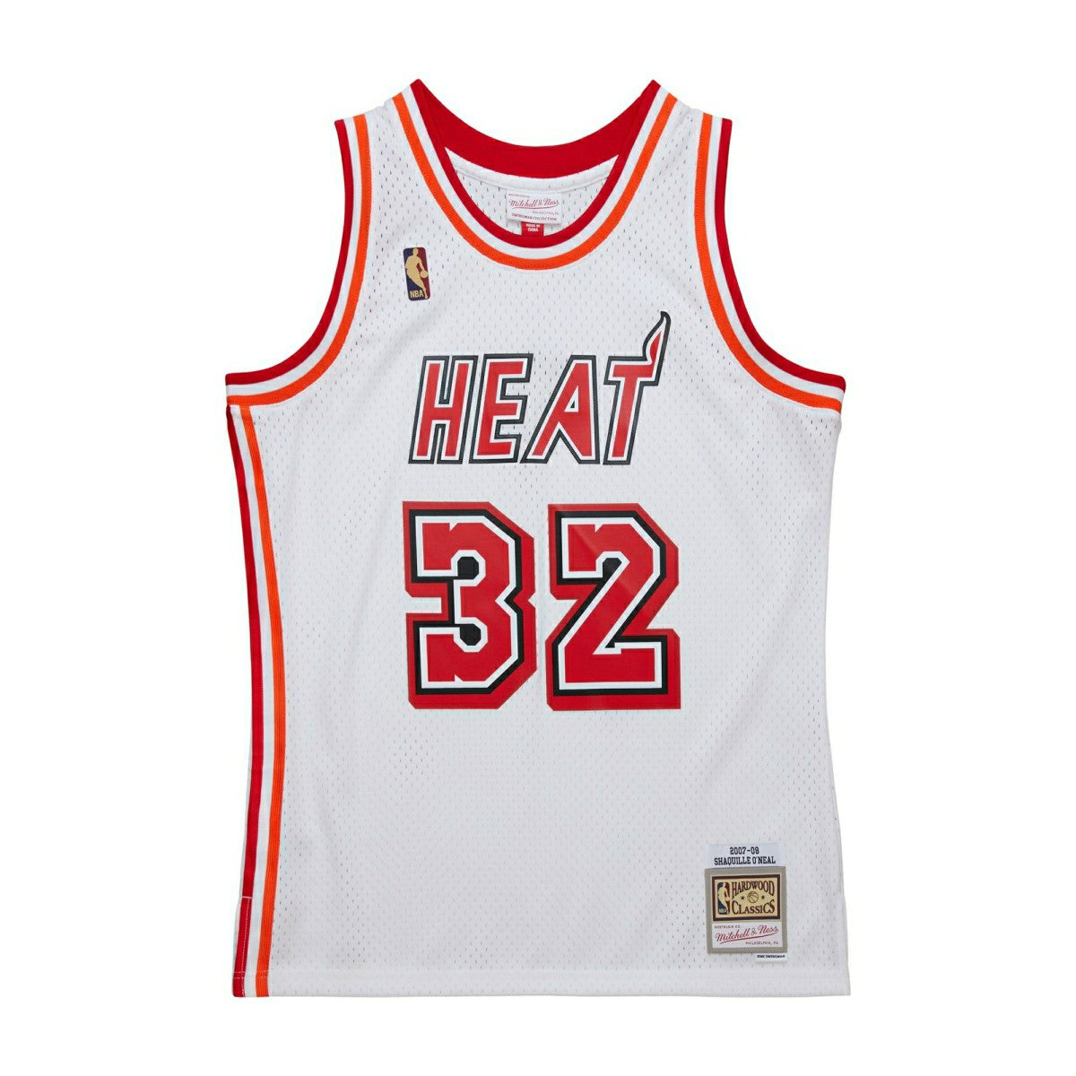Shaquille O'Neal #32 Miami Heat 2007-08 Mitchell & Ness Swingman NBA Jersey White - Taass discount