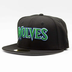 Minnesota Timberwolves WOLVES 59FIFTY Fitted NBA Cap Black - Taass for sale