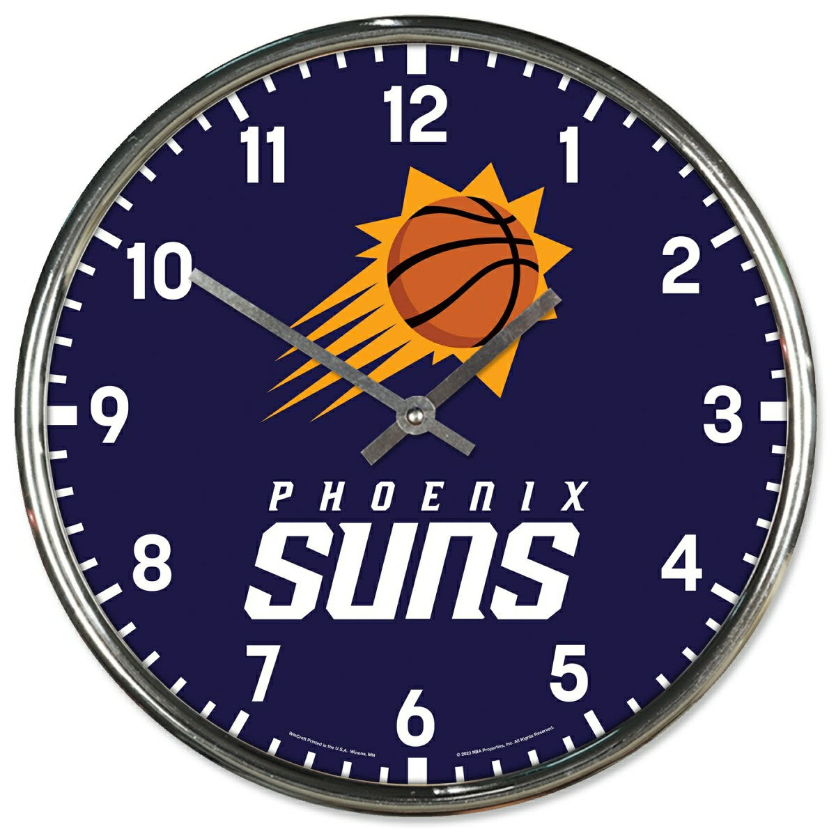 Phoenix Suns Chrome NBA Team Design Wall Clock - Taass sale