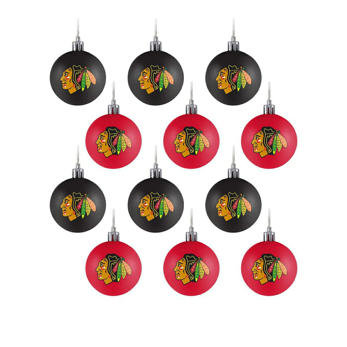 Chicago Blackhawks NHL Christmas Ornament Set (12-Piece) - Taass online