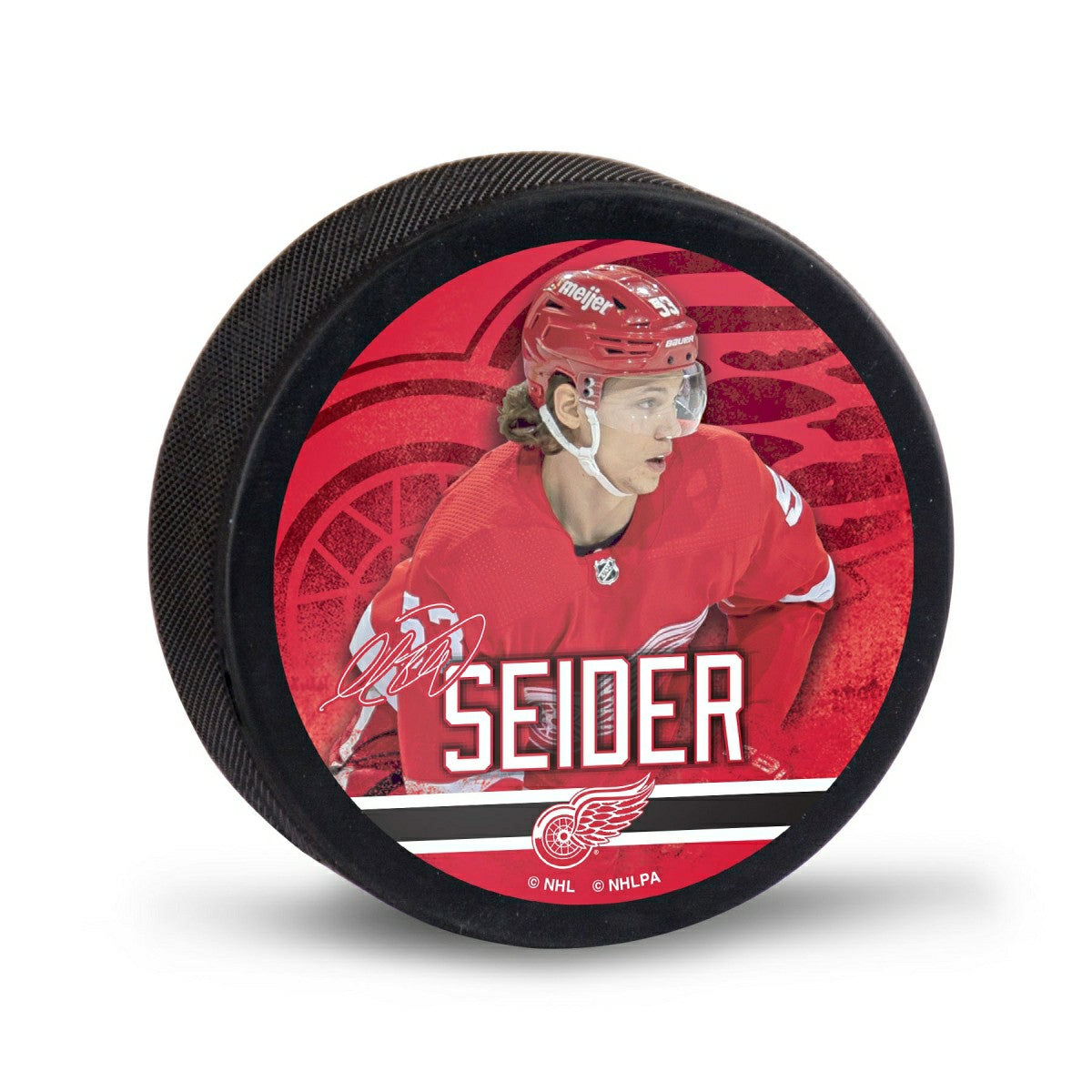 Moritz Seider Detroit Red Wings NHL Player Puck - Taass sale