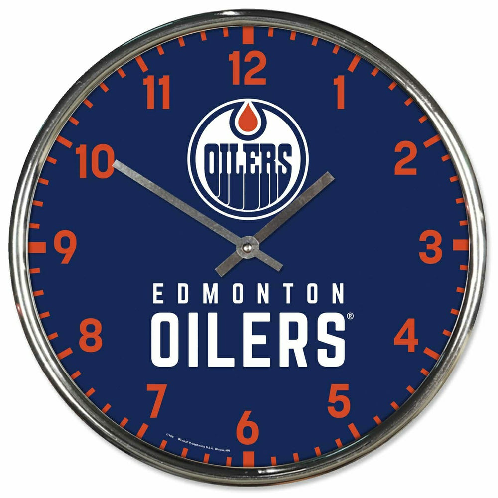 Edmonton Oilers Chrome NHL Team Design Wall Clock - Taass near me