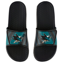 San Jose Sharks Legacy Velcro NHL Sport Slides - Taass for sale