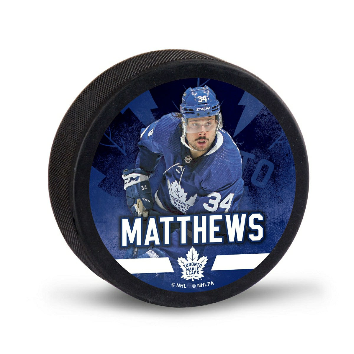 Auston Matthews Toronto Maple Leafs NHL Player Puck - Taass for sale