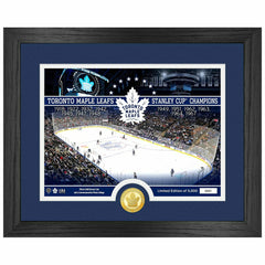 Toronto Maple Leafs 13-Time Stanley Cup Champions Bronze Coin Framed NHL Photo - Taass for sale