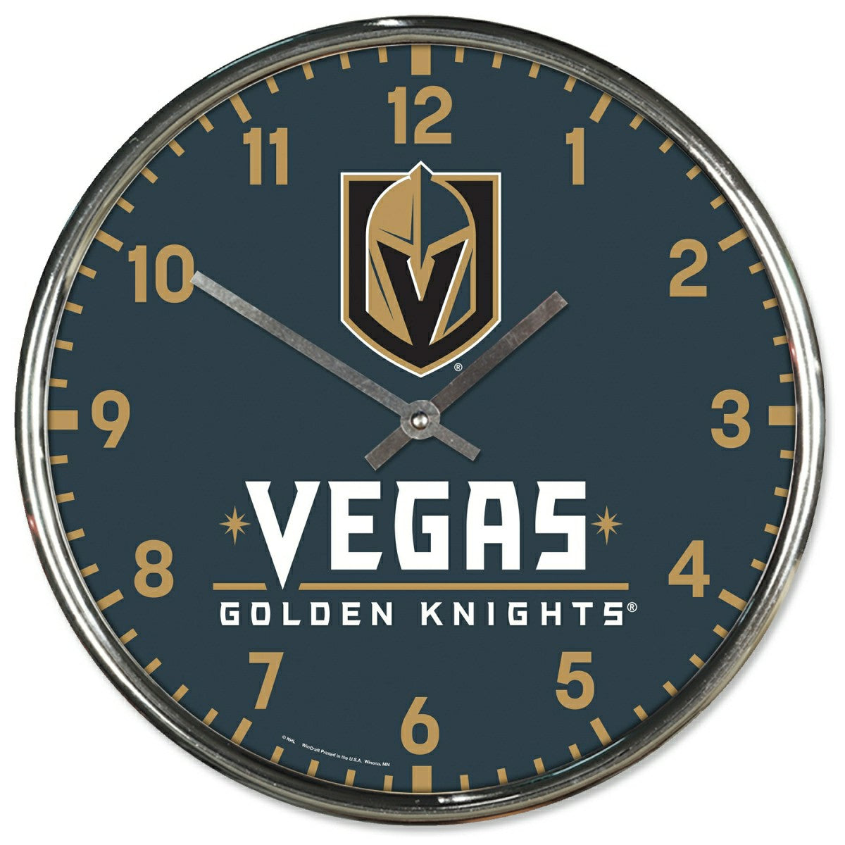 Vegas Golden Knights Chrome NHL Team Design Wall Clock - Taass discount
