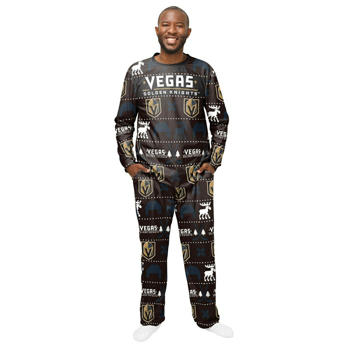 Vegas Golden Knights NHL Holiday Pajamas Set (2-Piece) - Taass near me