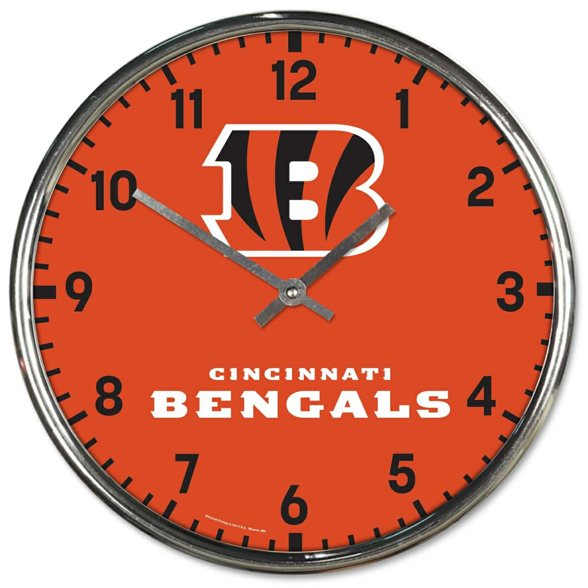 Cincinnati Bengals Chrome NFL Team Design Wall Clock - Taass sale
