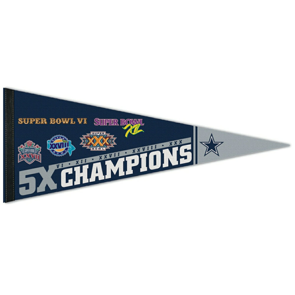 Dallas Cowboys 5x Champions Premium NFL Pennant - Taass discount